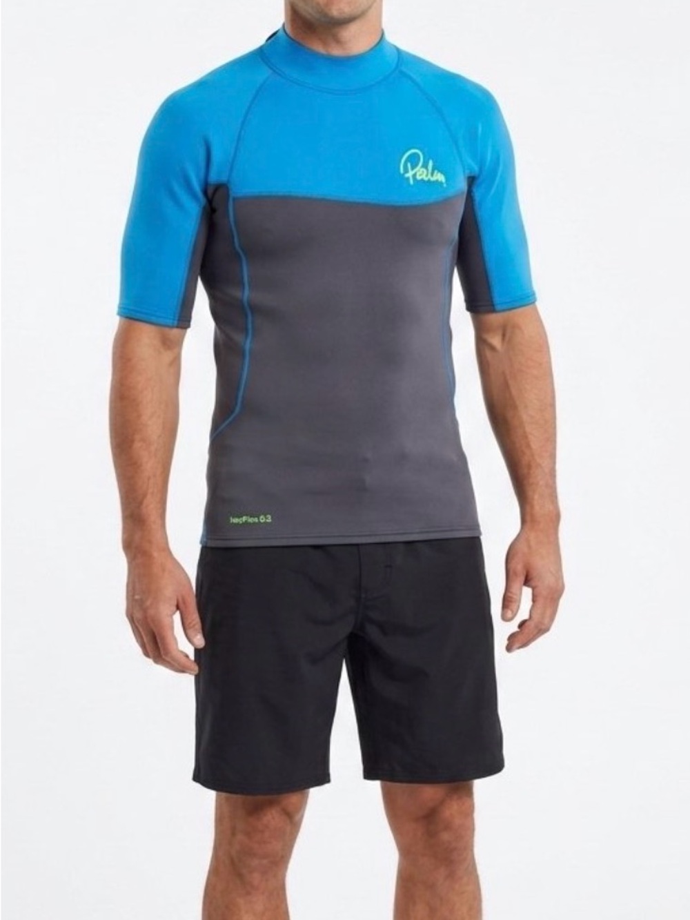 Palm Equipment Mens NeoFlex 0.5mm Chloroprene Short Sleeve Top Mens XL Blue Grey